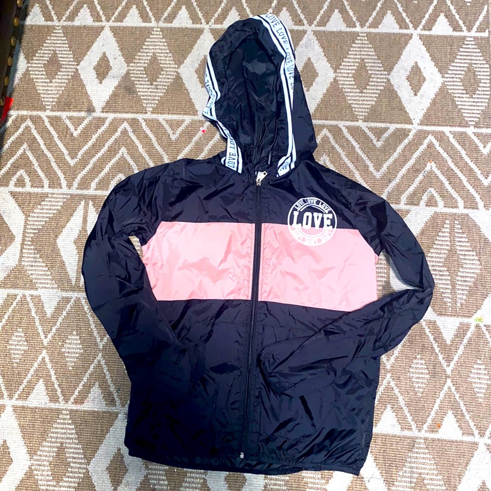 Black windbreaker jacket